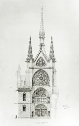 Zeichnung für die Restaurierung der Kapelle, Château de Pierrefonds, 1864